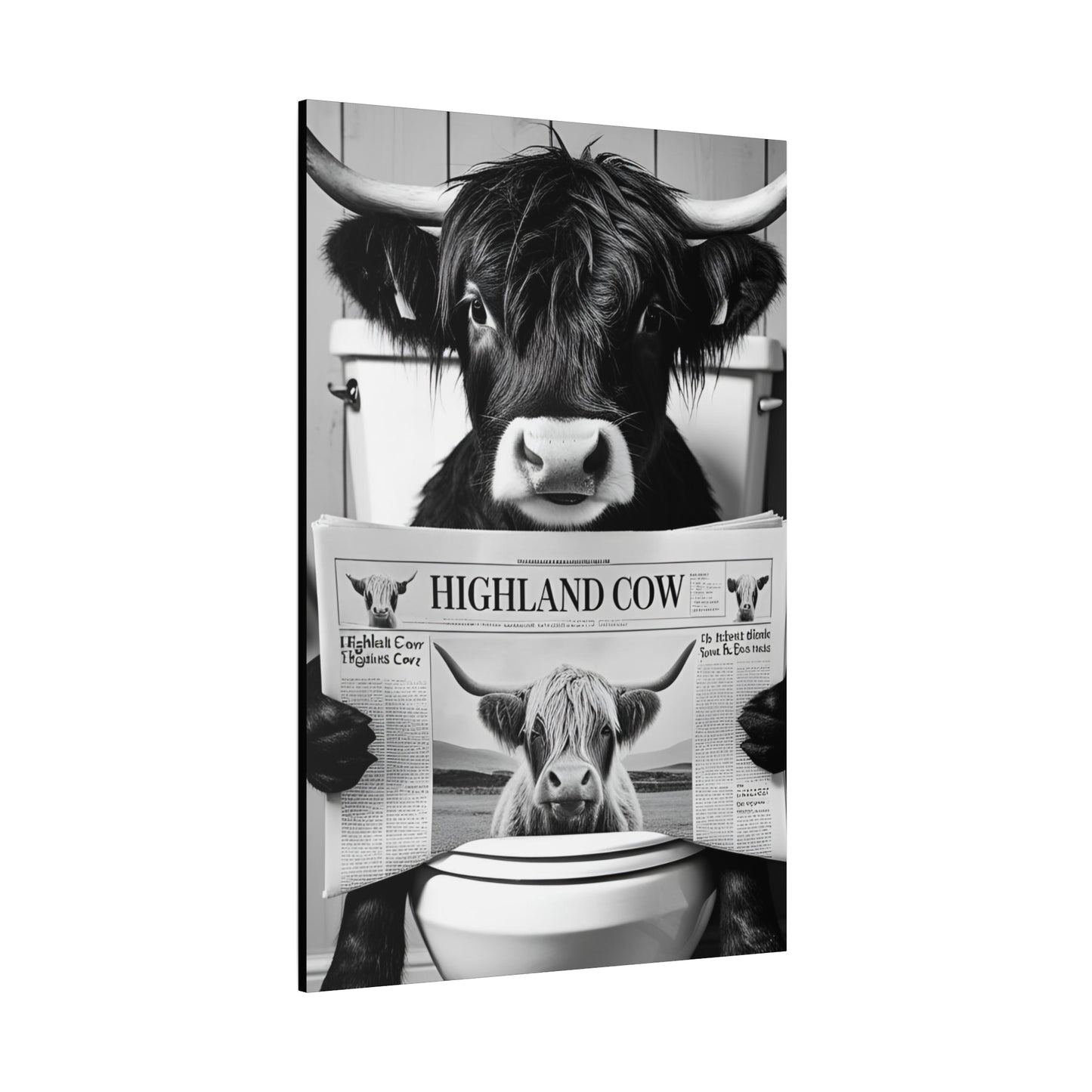 Highland Cow Toilet Funny Art