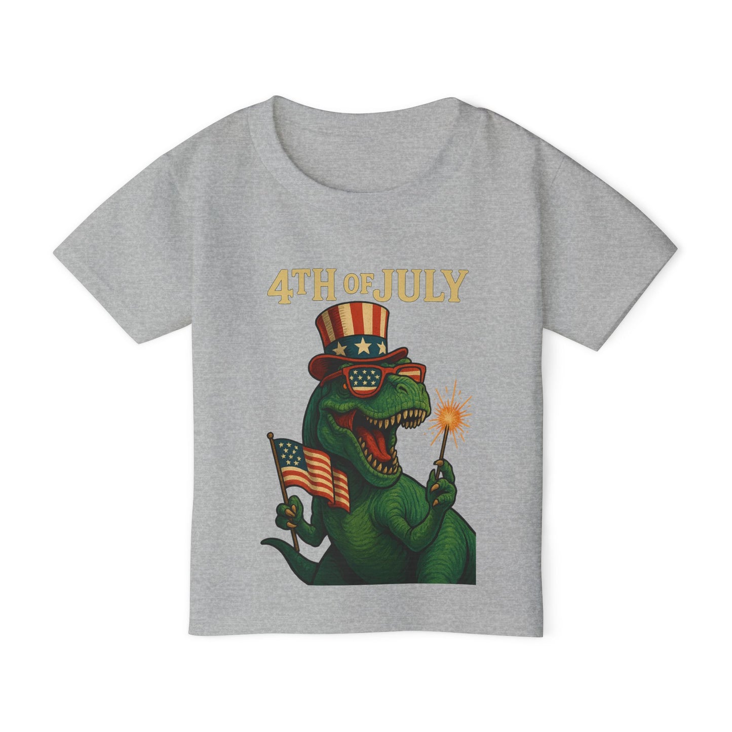 Dinosaur Boy's 4th of July Toddler T-Shirt, Kids Independence Day Tee, Patriotic Dino Shirt, Funny Toddler Clothing, Baby Boy Gift