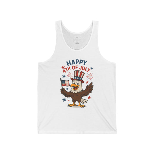 4th of July Men's Jersey Tank Top | Patriotic Sleeveless Shirt for Independence Day Celebrations, Summer BBQs, Gifts