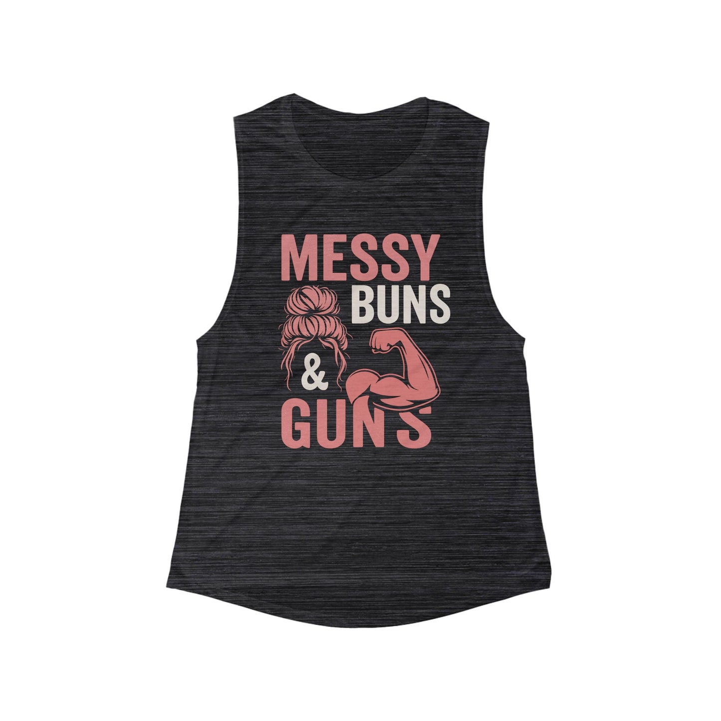 Messy Buns & Guns Women's Flowy Muscle Tank