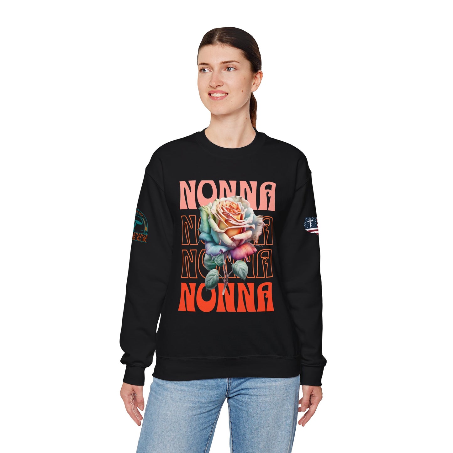 Nonna Rose Crewneck Sweatshirt — Floral Italian Grandma Gift