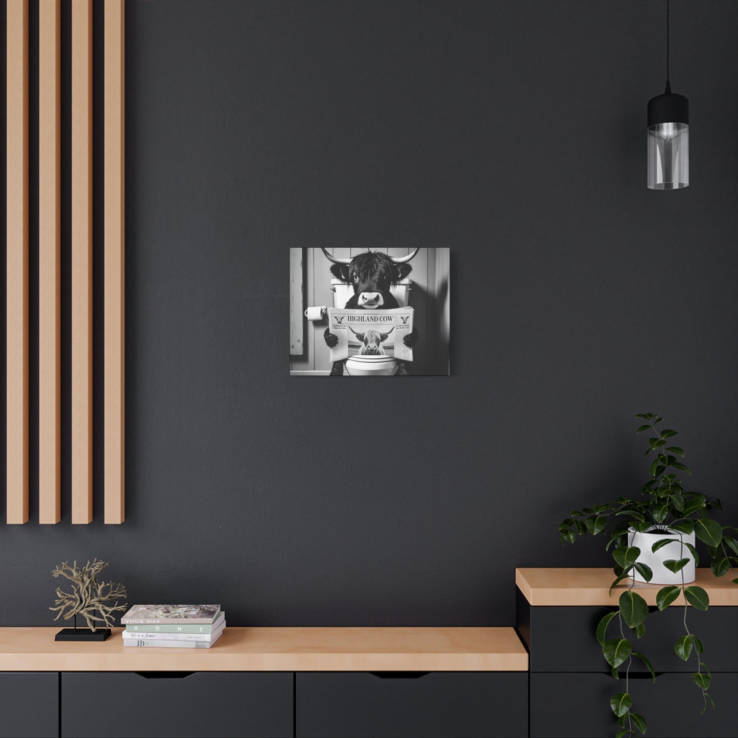 Highland Cow Toilet Funny Art