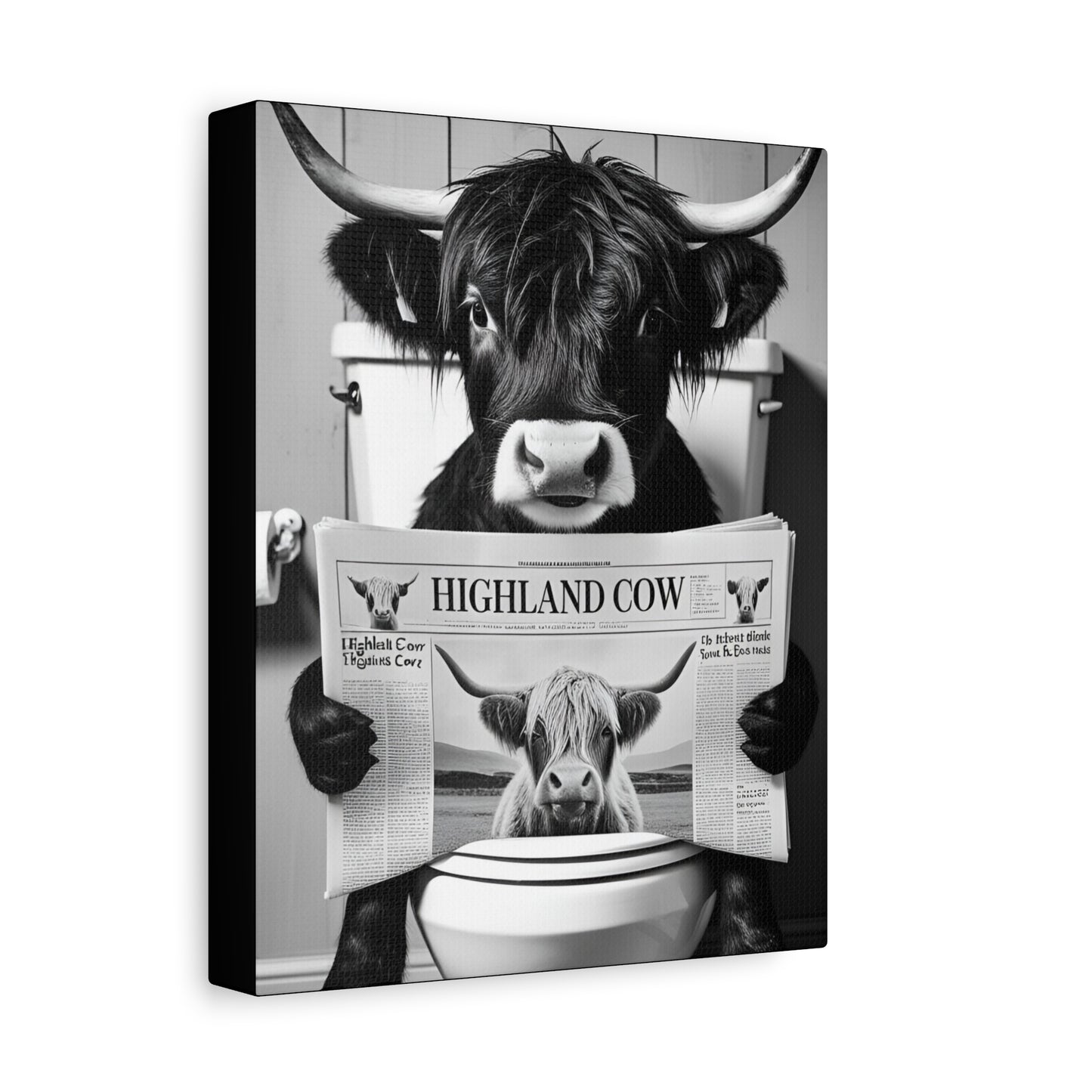 Highland Cow Toilet Funny Art