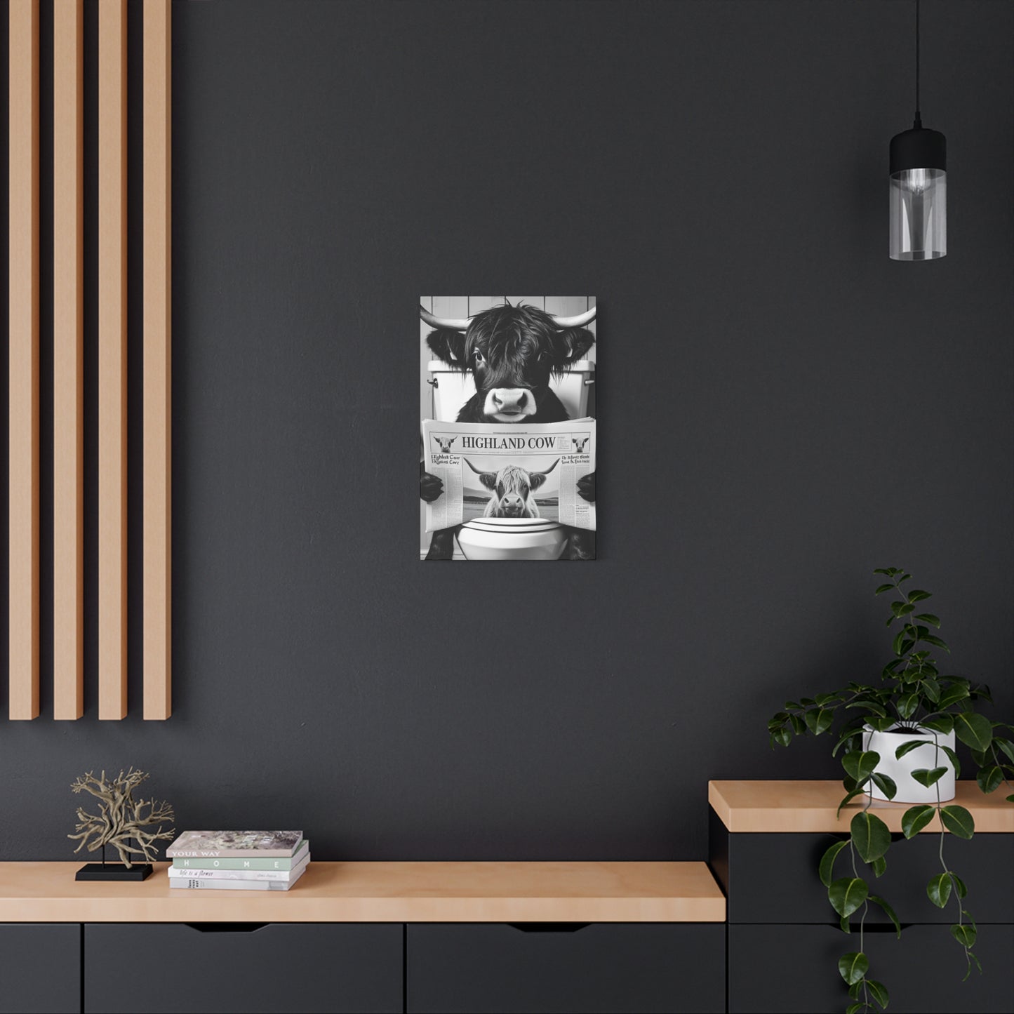 Highland Cow Toilet Funny Art