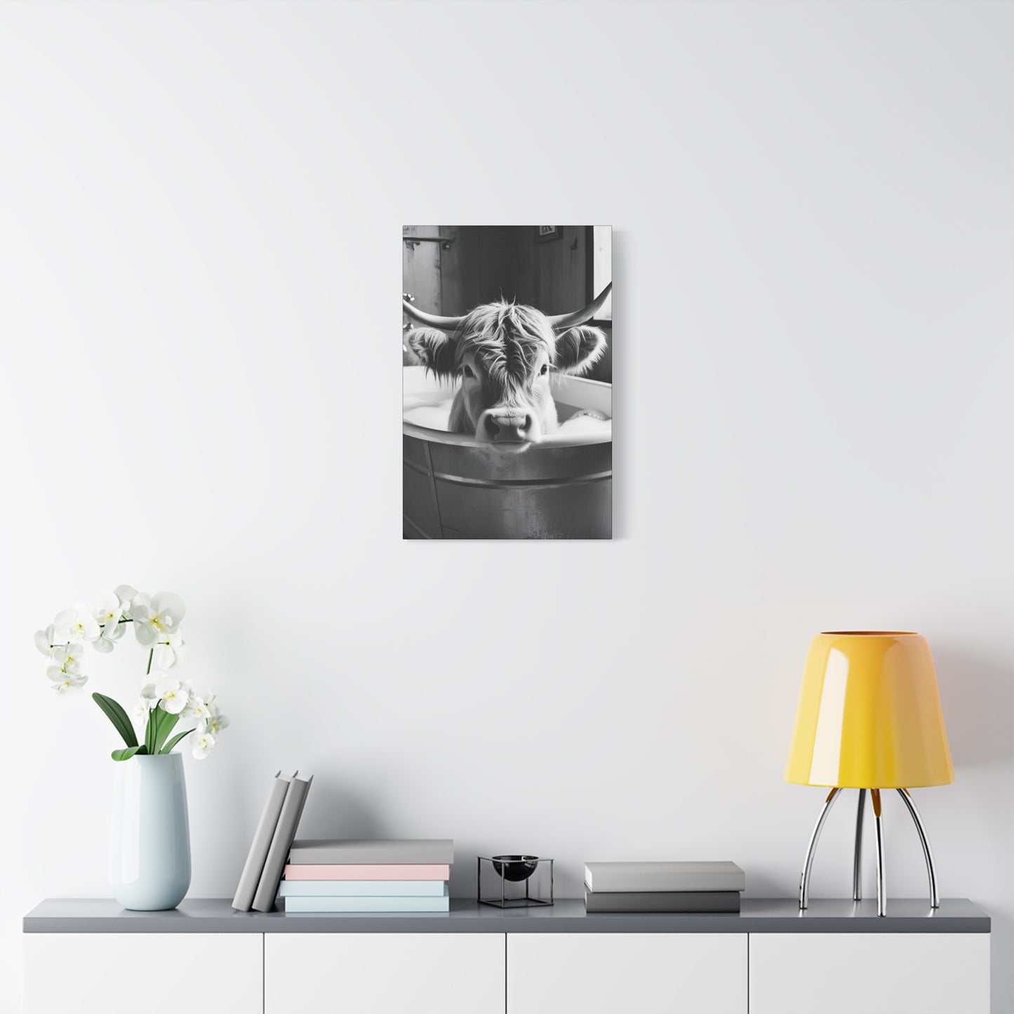 Highland Cow Bubbles Wall Art