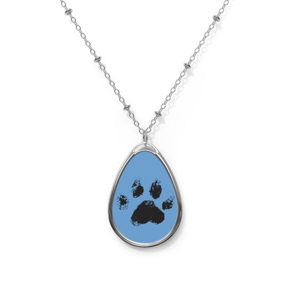 Paw Print Oval Necklace