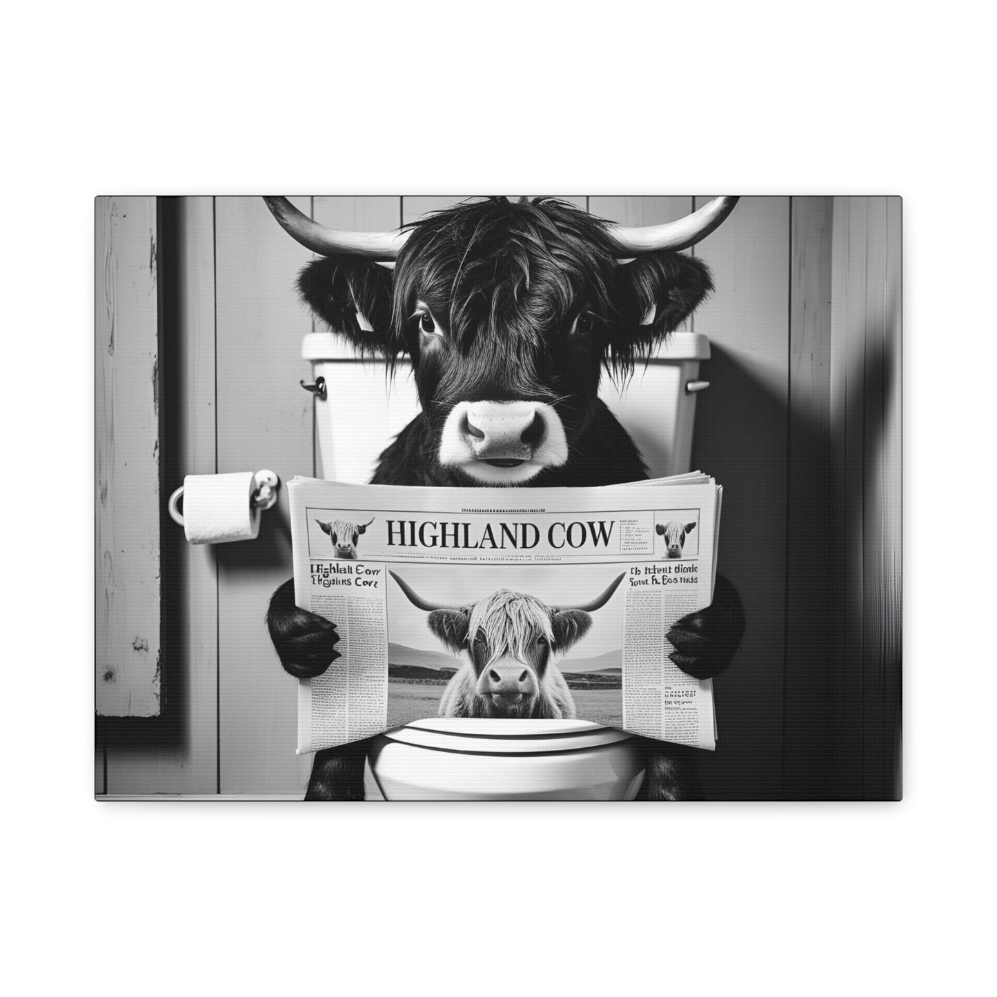Highland Cow Toilet Funny Art