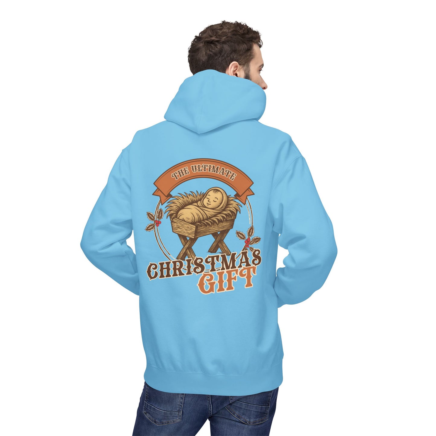 The Ultimate Christmas Gift Unisex Fleece Hoodie with Nativity Design