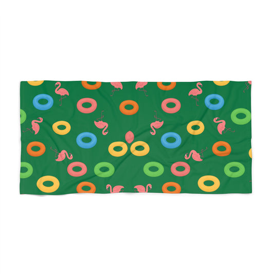 Colorful Flamingo Beach Towel