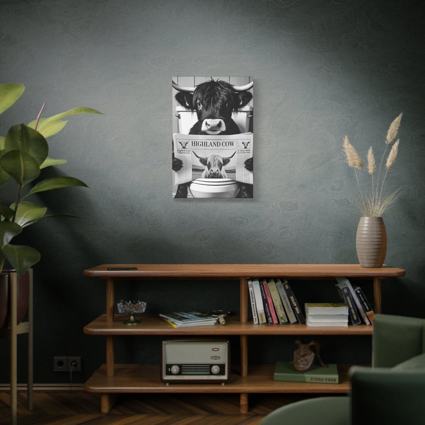 Highland Cow Toilet Funny Art