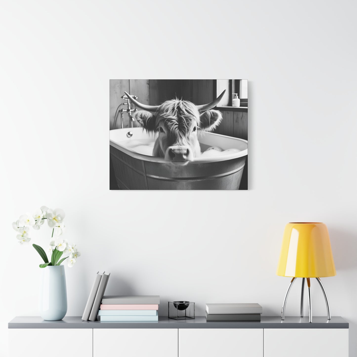 Highland Cow Bubbles Wall Art