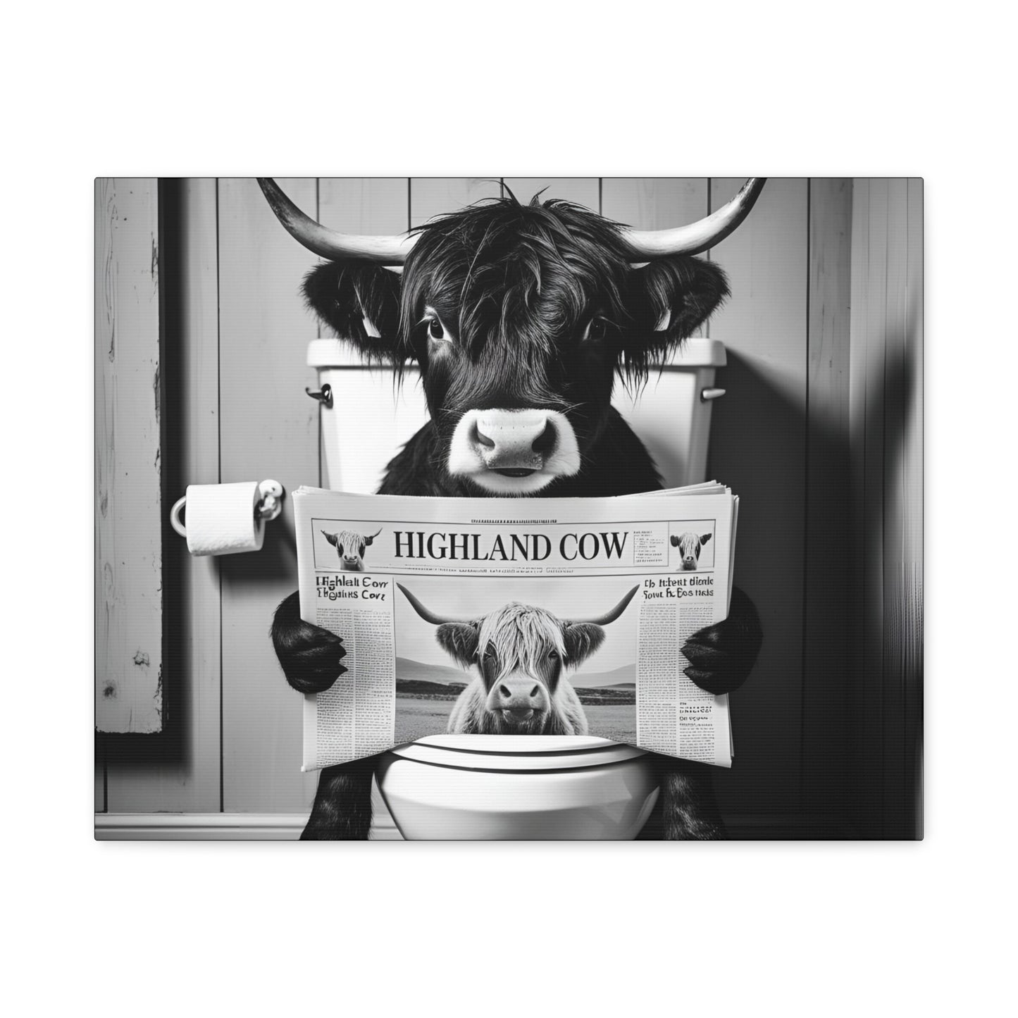 Highland Cow Toilet Funny Art