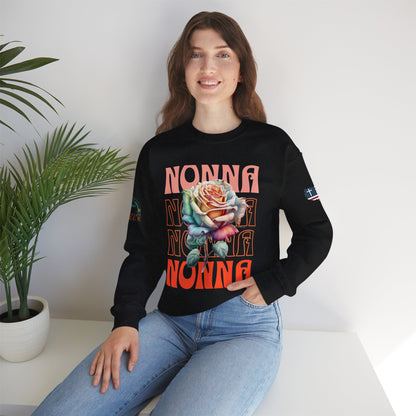 Nonna Rose Crewneck Sweatshirt — Floral Italian Grandma Gift