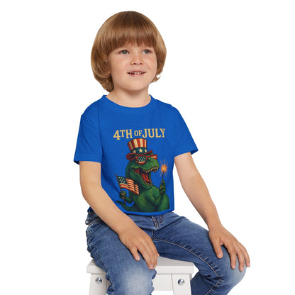 Dinosaur Boy's 4th of July Toddler T-Shirt, Kids Independence Day Tee, Patriotic Dino Shirt, Funny Toddler Clothing, Baby Boy Gift