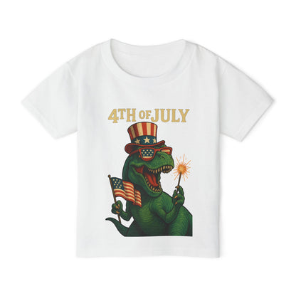 Dinosaur Boy's 4th of July Toddler T-Shirt, Kids Independence Day Tee, Patriotic Dino Shirt, Funny Toddler Clothing, Baby Boy Gift