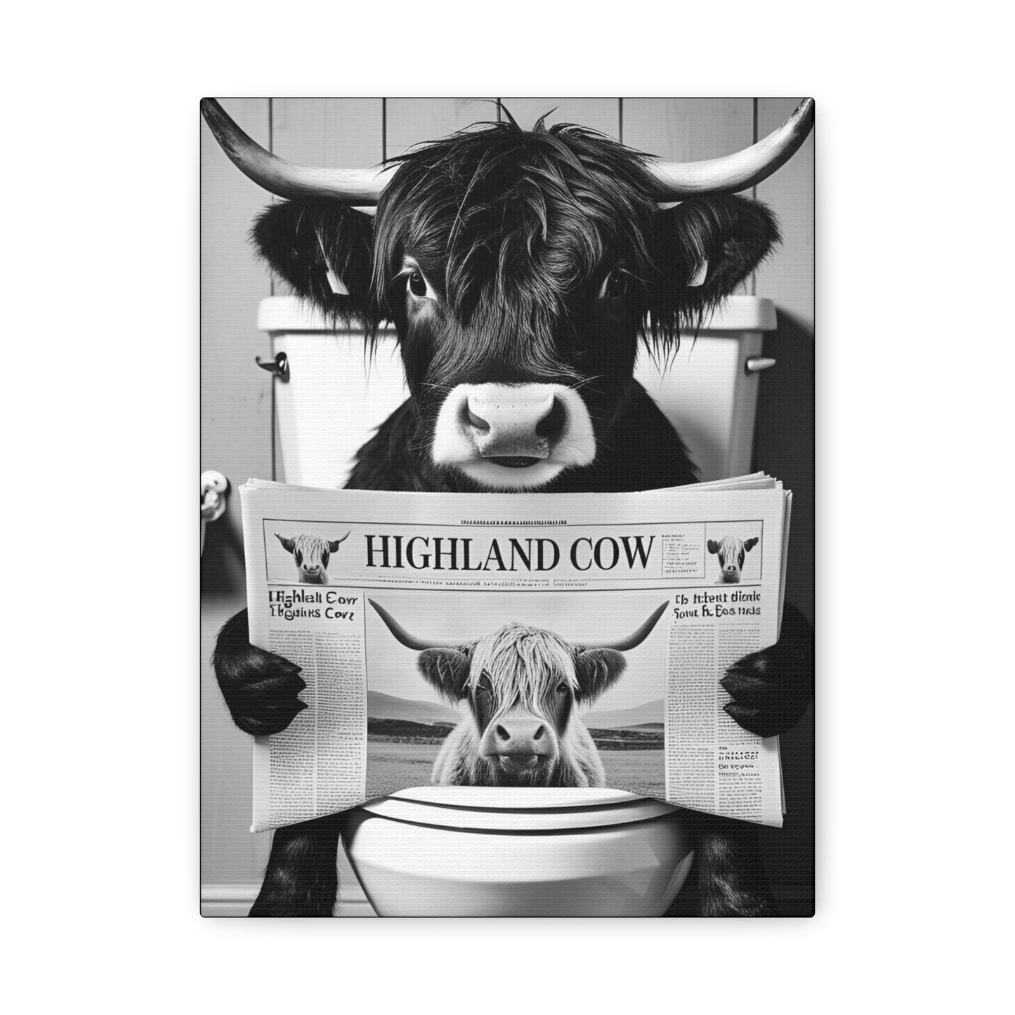 Highland Cow Toilet Funny Art