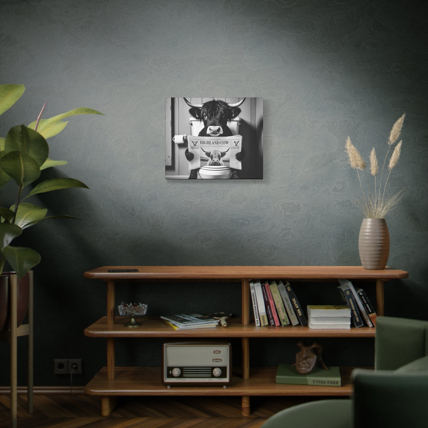 Highland Cow Toilet Funny Art