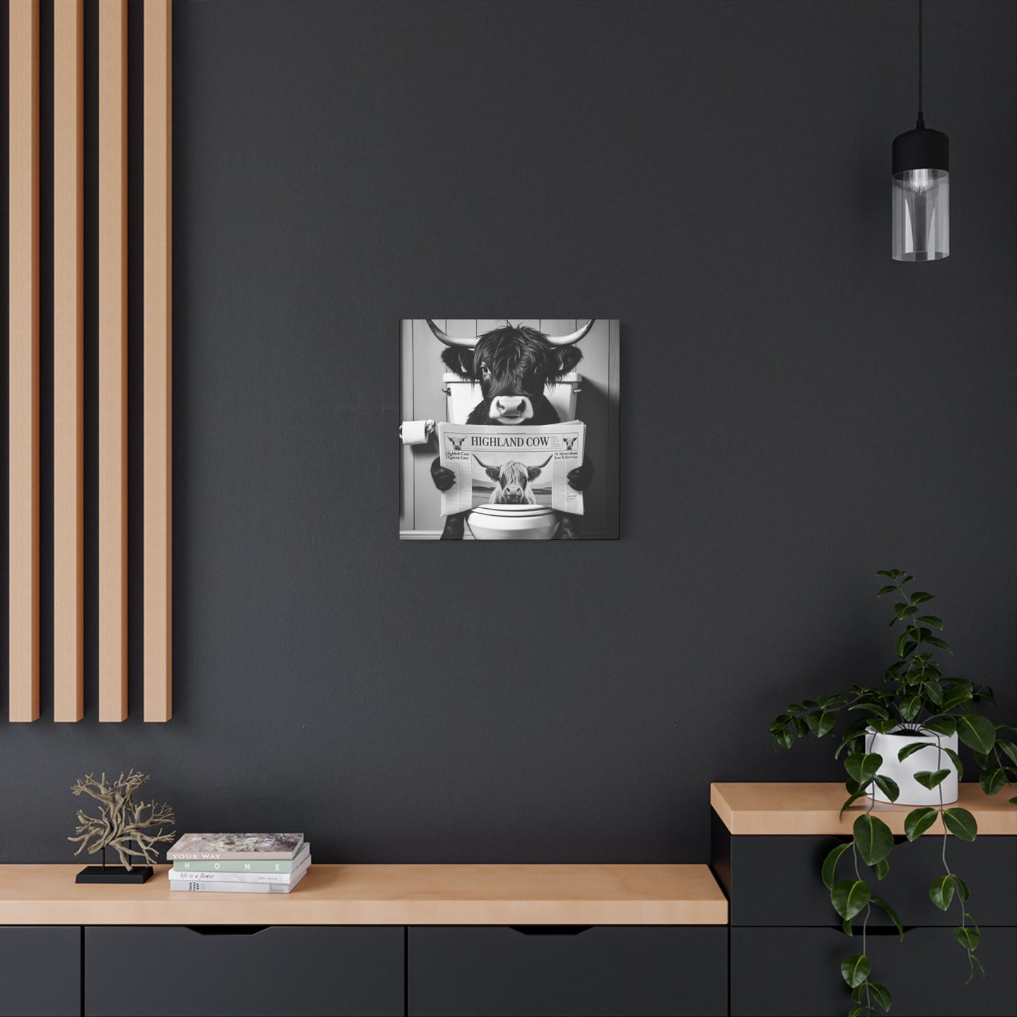 Highland Cow Toilet Funny Art