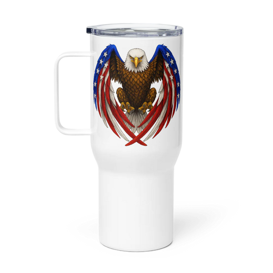 American Eagle Travel Mug with a Handle